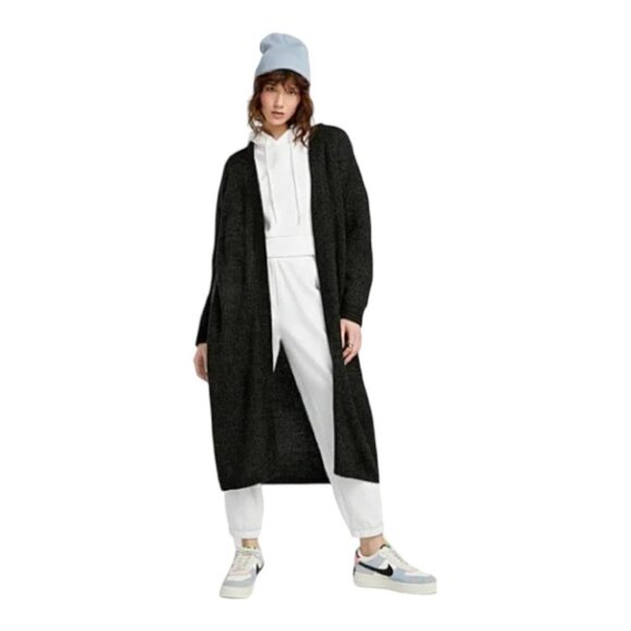 Monk & Lou black knit open cardigan long length long sleeve XXS - Picture 1 of 16